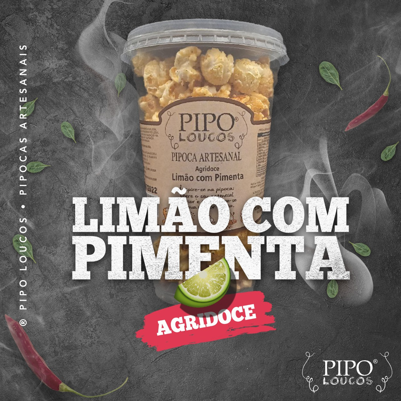 Pipoca artesanal sabor Limão com Pimenta